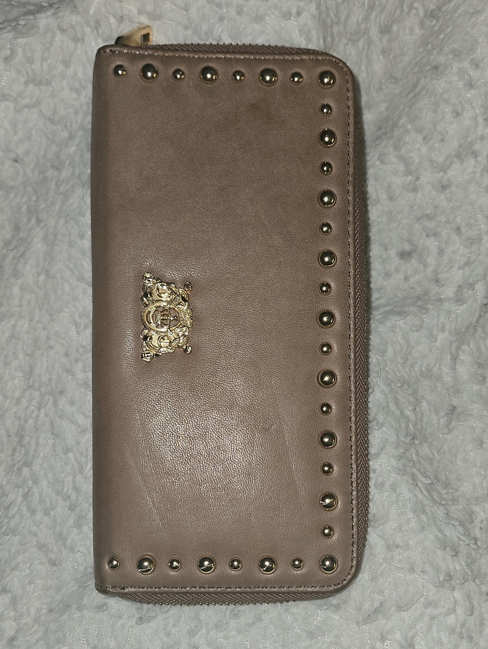 Juicy Couture Brown Zip Wallet with Embossed Logo